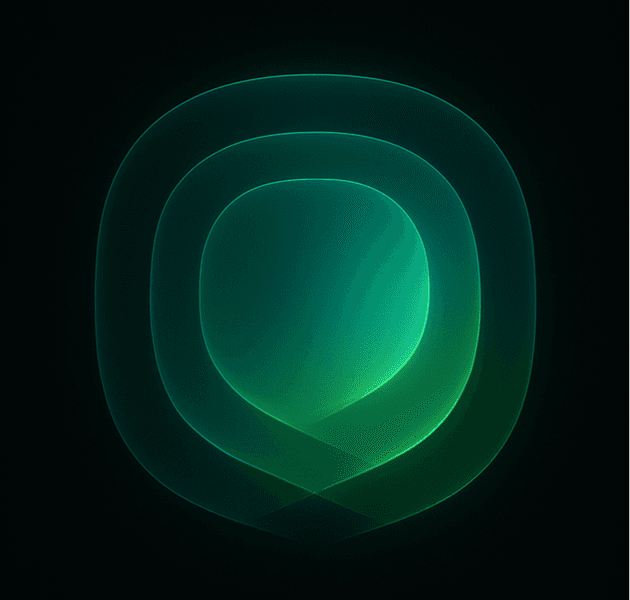 Abstract illustration: concentric luminous green rings nested inside one another on a dark field.